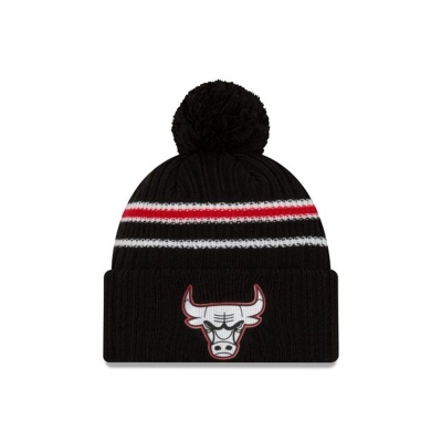 Sapca New Era Chicago Bulls NBA NBA Authentics Half Series Pom Knit Beanie - Negrii